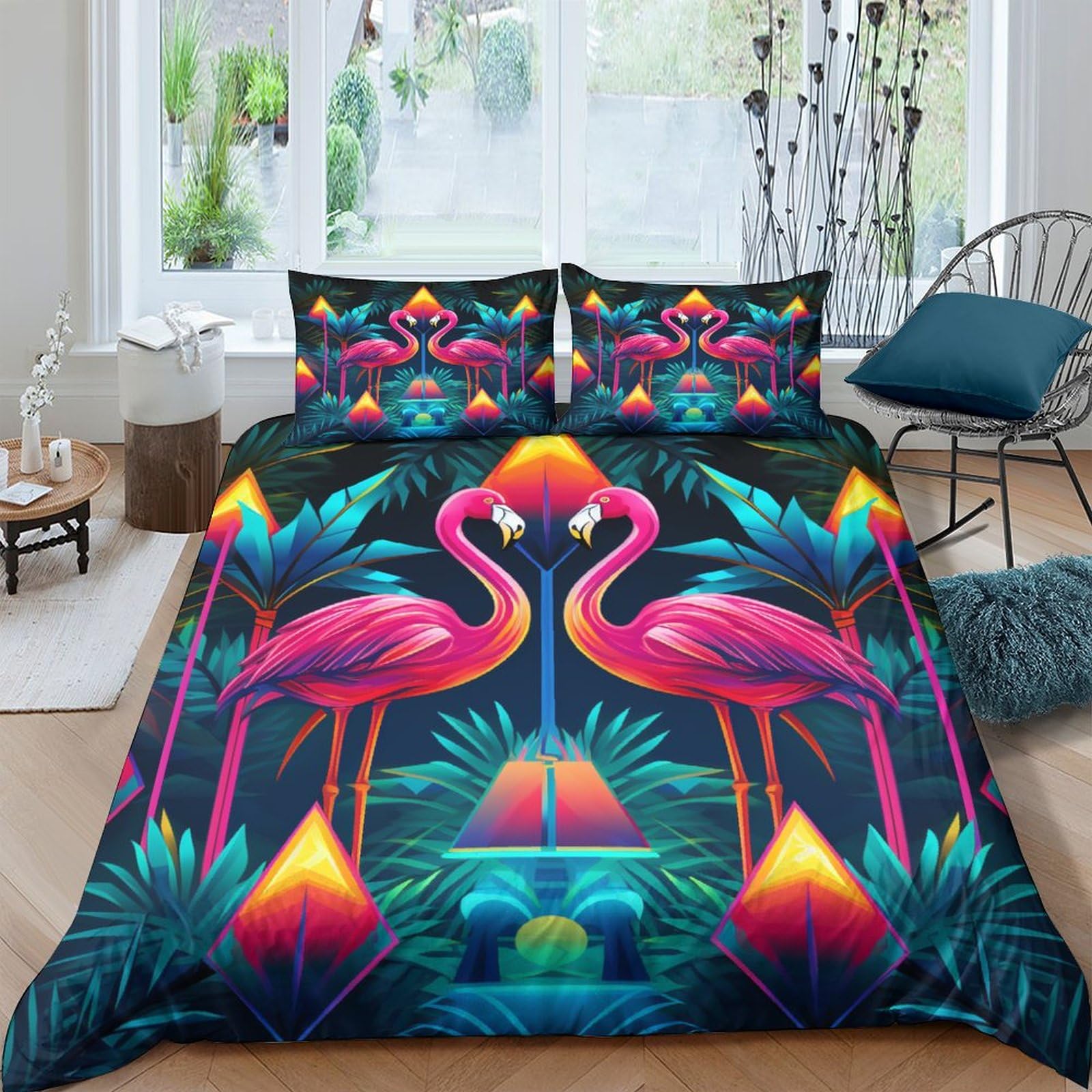 Parure de couette motif fourmis et roses 3D pour un lit double microfibre respirante et douce