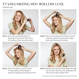 T3 - Volumizing Hot Rollers LUXE | Premium Hair Curler Set for Long Lasting Volume, Body & Shine | Set of 8-4 XL (1.75) & 4 Large (1.5)