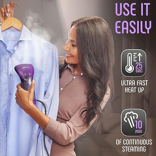 Miniatura 4 de Vaporizador de Ropa Portátil para Viaje, Cabeza de Vapor de Metal, Calentamiento en 25s, Sistema de Bomba, Tamaño Mini, Vaporizador de Mano