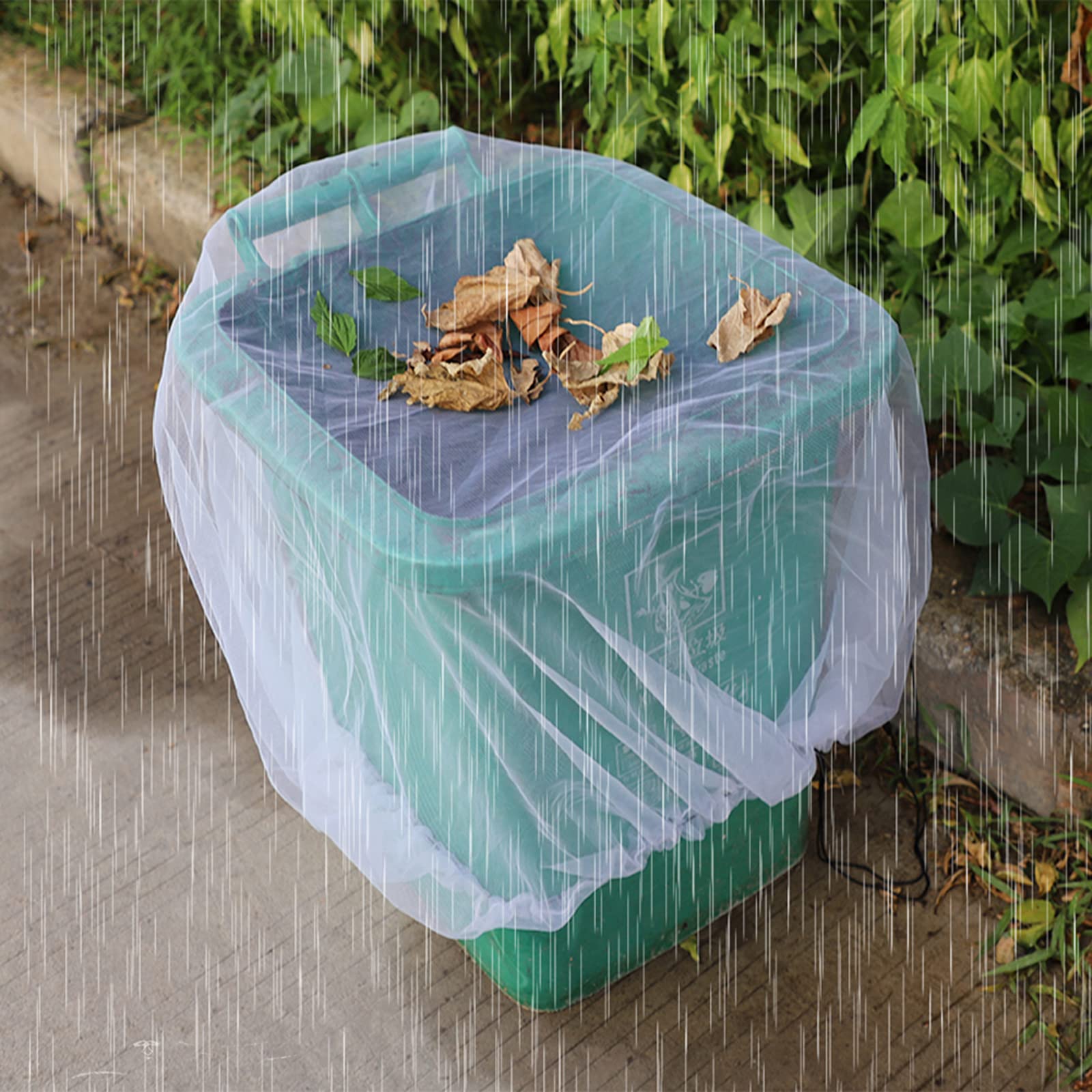 Set De 3 Cubiertas De Malla Para Barriles De Lluvia De 100 Cm – Con Cordón, Evita Mosquitos, Hojas Y Residuos