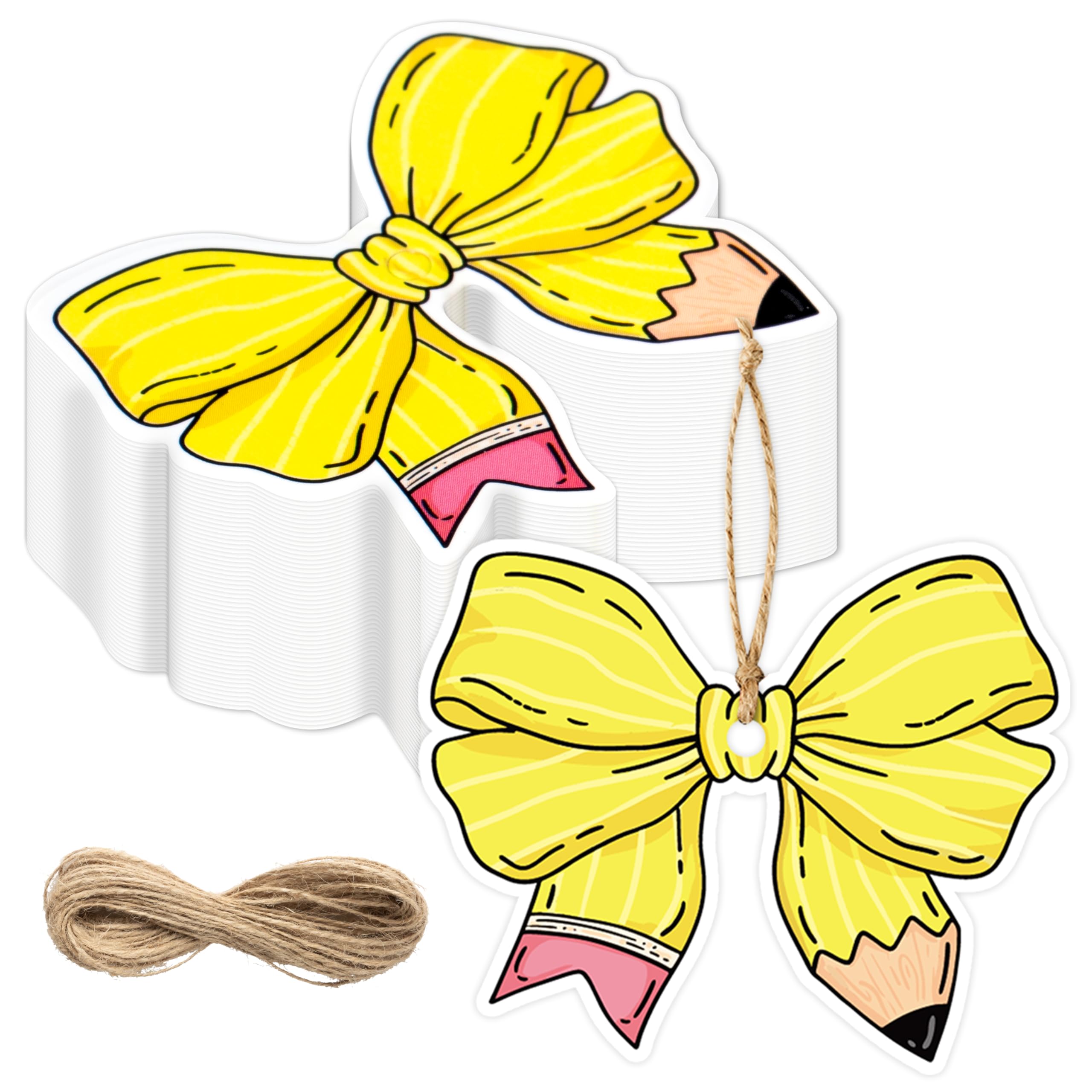 Étiquettes cadeaux en forme de crayon style coquette pour célébrer la rentrée scolaire avec douceur - 7