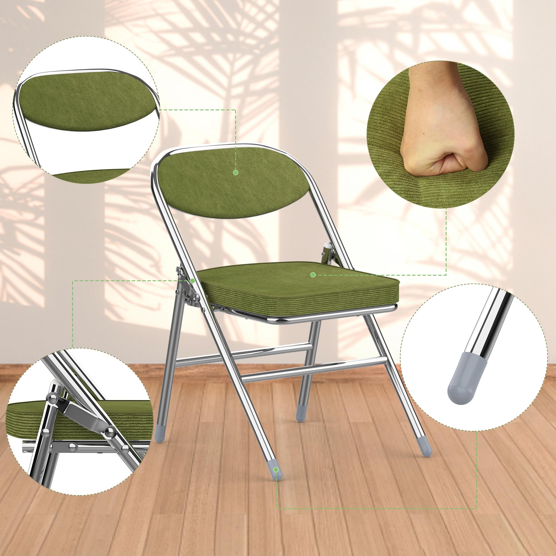 4 chaises Pliantes rembourrée pour Camping Balcon Jardin Restaurant