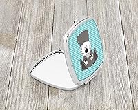 Vista 2 de Caroline's Treasures BB1144SCM - Espejo compacto de tablero de ajedrez azul Schnauzer, espejo decorativo de maquillaje de viaje para mujeres