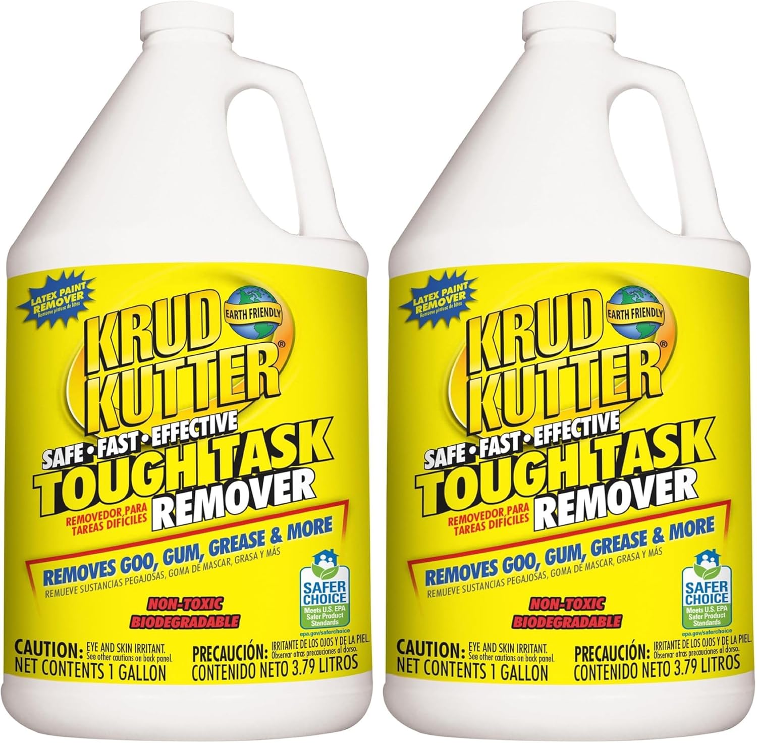 Krud Kutter KR012 KR01 Clear Tough Task Remover with No Odor, 1 Gallon, 128 Fl Oz (Pack of 2)