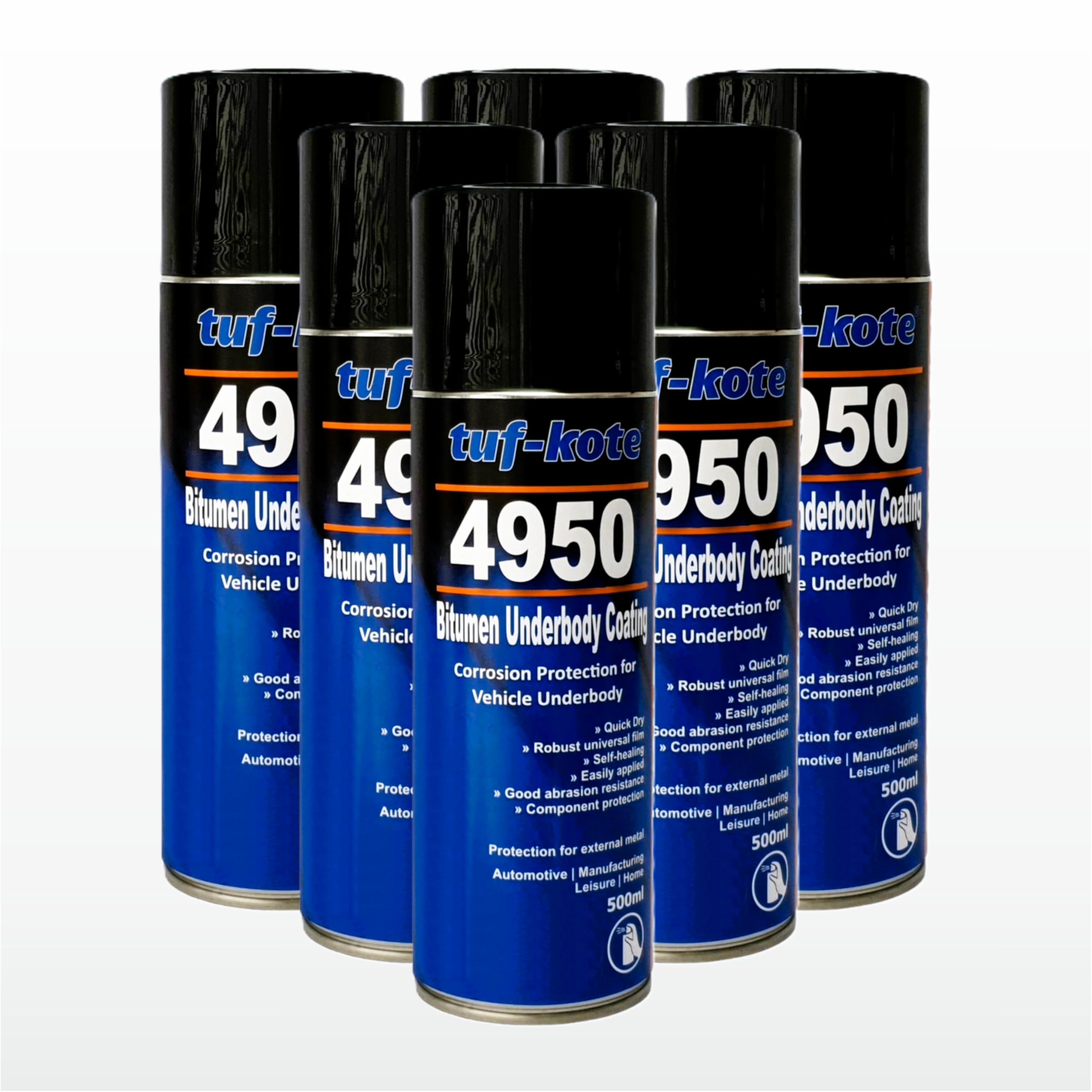 tuf-kote® 4950 Bitumen Based Vehicle Underbody Coating (06 x 500ML Aerosol)-image-13