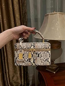 JW PEI Women's Cleo Snake-Embossed Box Shape Top Handle Bag