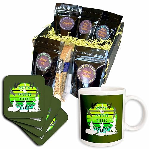 3dRose Be Up With The Boards Kitesurf White Silhouette Green... - Coffee Gift Baskets (cgb_356853_1)