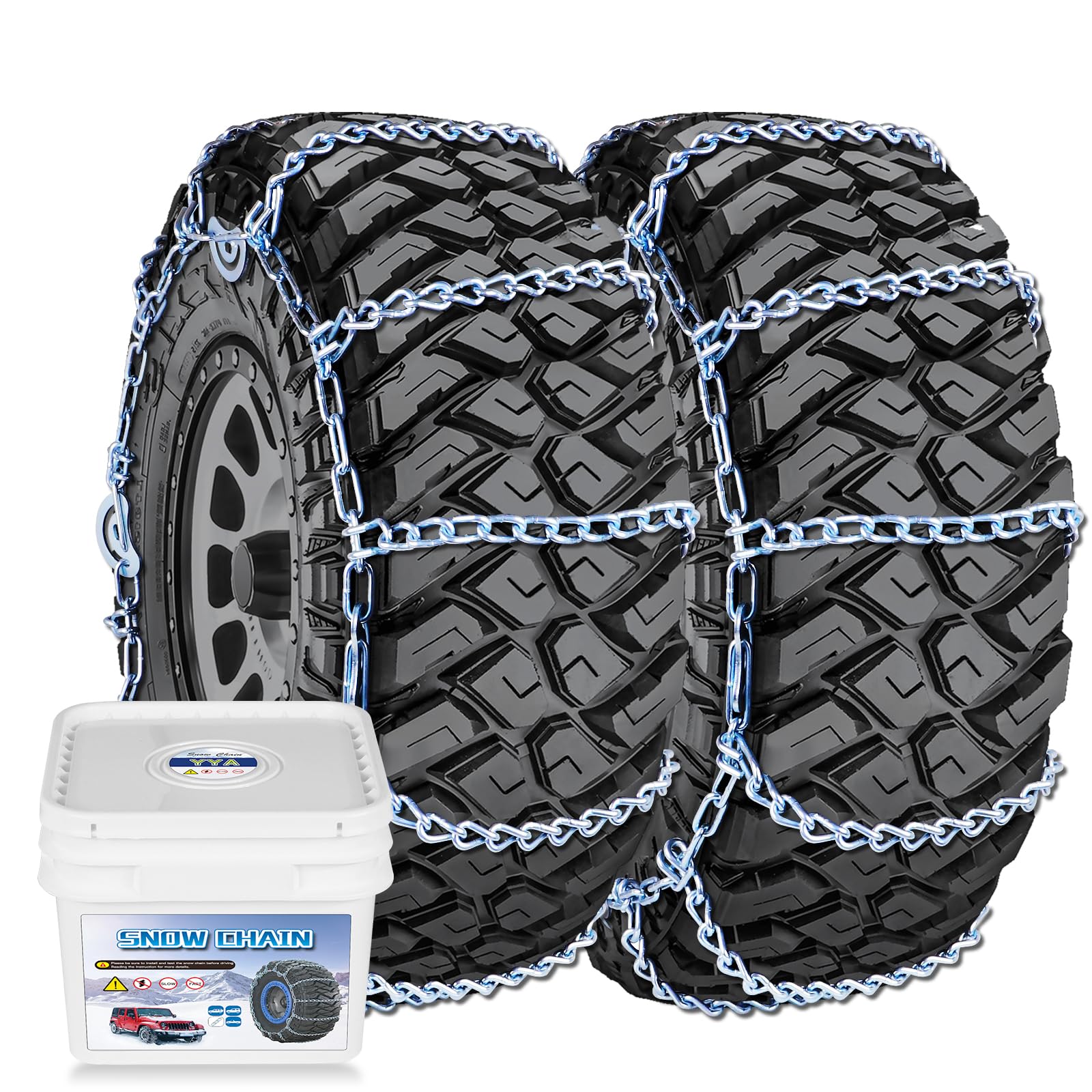 Tire Chain Security Chain Anti-Skid Chain Snow Chain for Passenge Cars SUV/van |Set Of 2 (84inch*15inch 0.22inch)