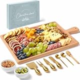 Charcuterie Board Set - Solid Wood Cheese Board for Serving with Accessories - House Warming Gifts for New Home, Bridal Shower & Wedding Gift, Birthday Gifts for Women