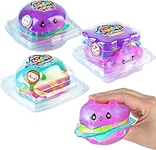 ORB Stretchee Foodz Jelly Cuties Food Squishies 3 Pack - Secret Menu Stackable Squishy Play Food - Kawaii Slow Rise Squishy Hamburger Hot Dog and S'More - Stress Sensory Fidget Toys for Kids, Adults