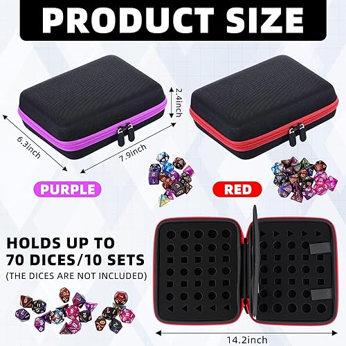 Miniatura 14 de Aoriher Dice Case with Removable Slotted Tray for Storage Game Dice Carrying Holder Compatible with Dnd Role Playing and Other Table Games, Holds up