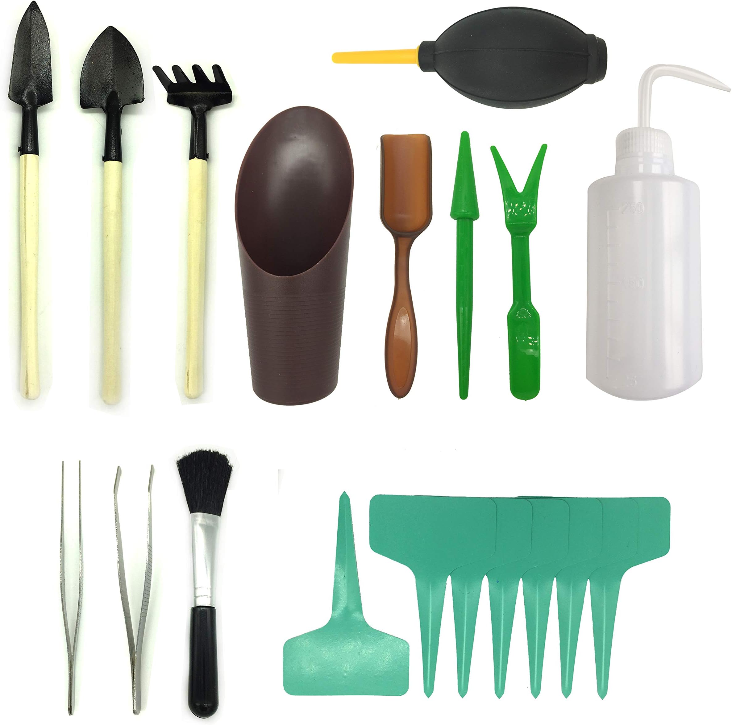 21 Pcs Mini Garden Tools Set, Pietydeko Miniature Planting Gardening Tool Set, Succulent Transplanting Tools kit