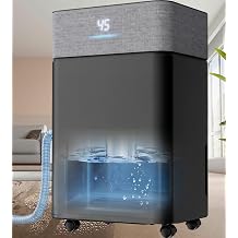AKIRES 55Pint Dehumidifier for 5000Sq.Ft, Wi-Fi Enabled, Smart Dehumidifier with Drain Hose, 1.15Gal Removable Tank, LED Display, 24H Timer & Child Lock, Dehumidifier for Basement,Bedroom,Home Black