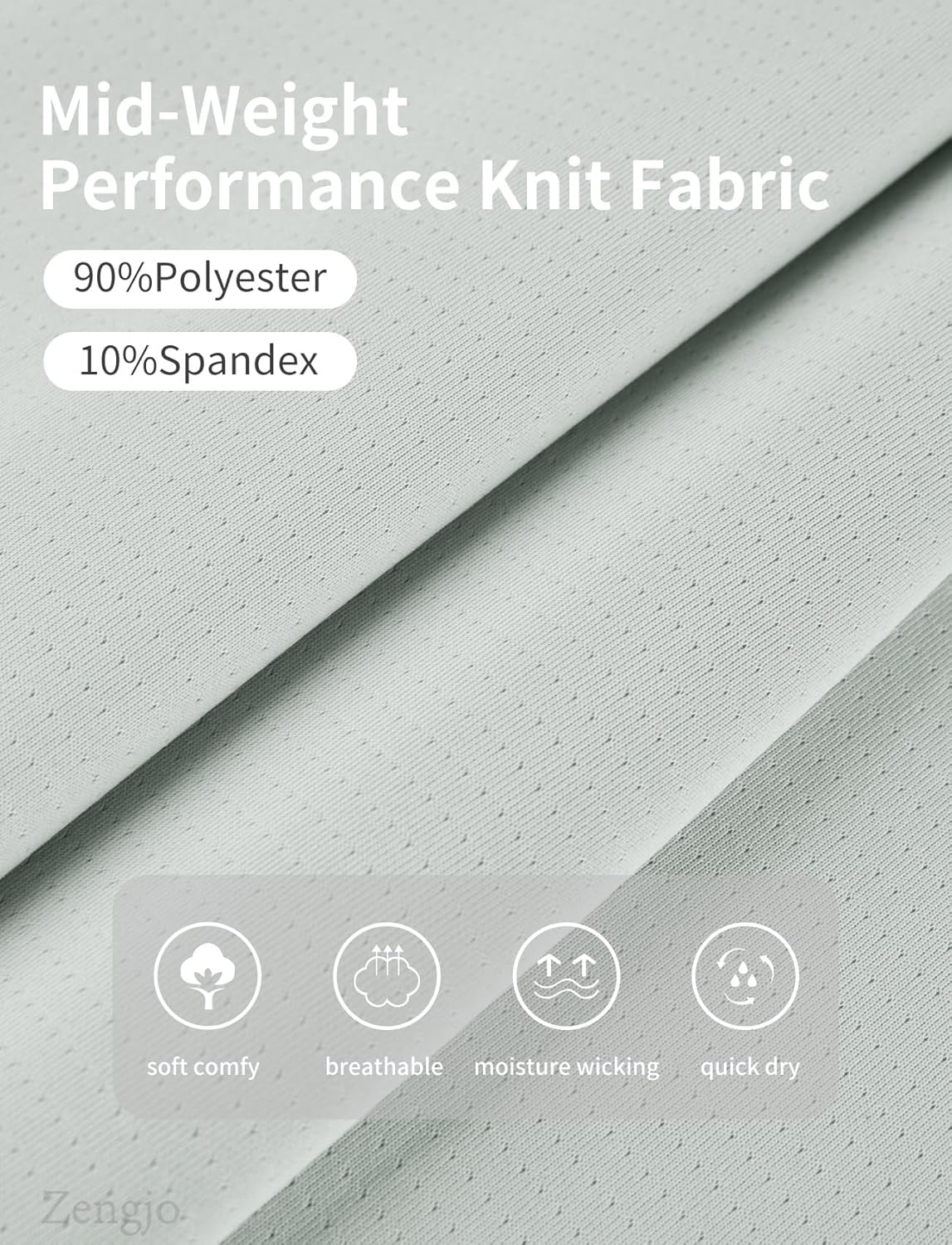 Zengjo Mens Quarter Zip Athletic Pullover Mid-Weight 1/4-Zip Running Workout Shirt Moisture Wicking - Image 6