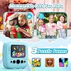 CalineGam Children's Camera Instant Camera 48MP Instant Camera Children with 32GB Card & Printing Paper 1080P Digital Camera Children Gifts for Boys and Girls 3-12 Years (Blue)