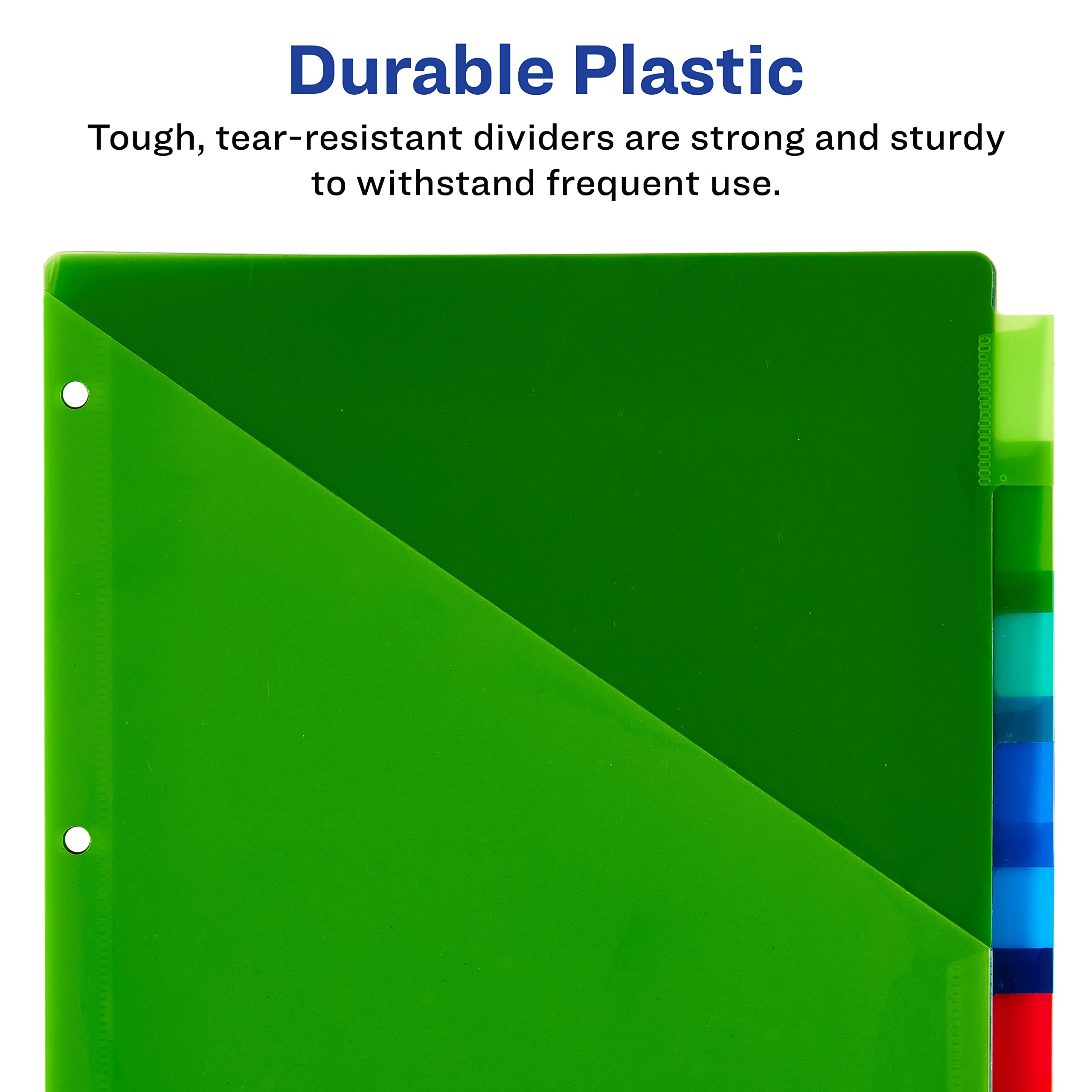 Big Tab Dividers, Two Slash Pockets, 8-Tab, Assorted, 1 Set