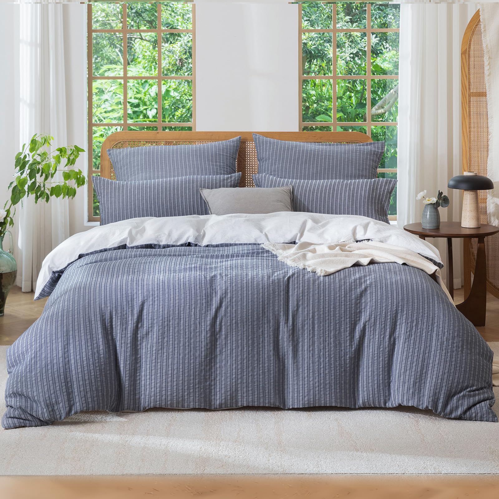 Housse de couette 200x200 coton jacquard pour une chambre parentale cosy