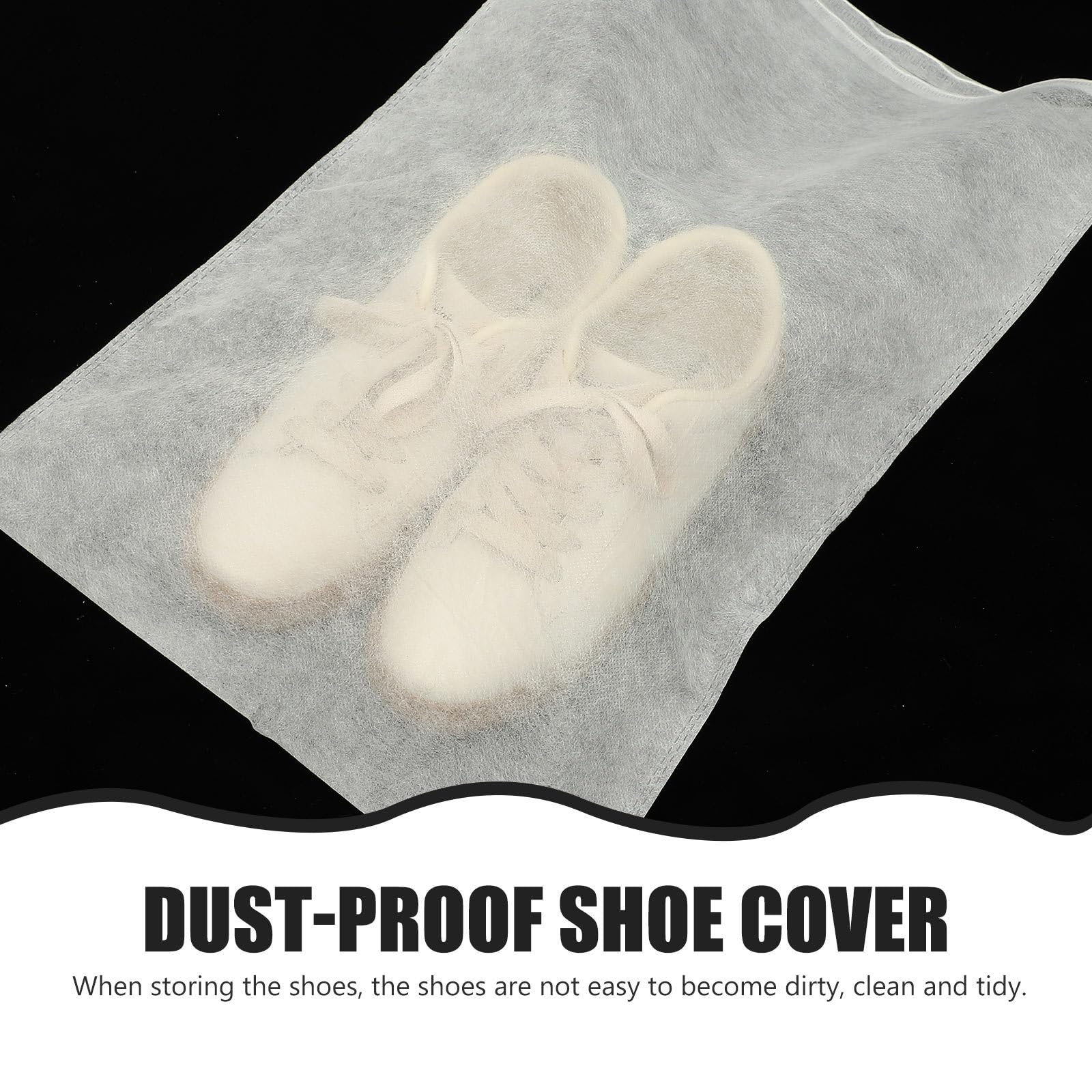Sacchetti per Scarpe da Viaggio 50 Pezzi Non Tessuto Bianco, Impermeabili Anti Polvere, Dimensioni 32x48 Cm per Conservazione Scarpe e Ottimizzazione Spazio Valigia