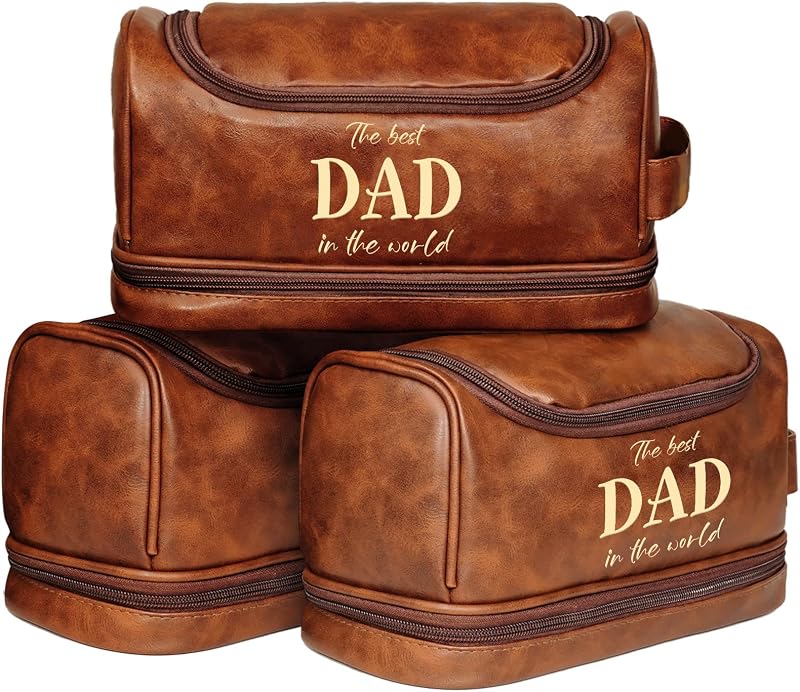 Necessaire de viagem giftoria para produtos de higiene, couro, marrom, com zíper e gancho
