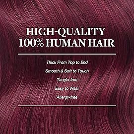 GOO GOO Clip in Hair Extensions Real Human Hair, Remy Human Hair Extensions Clip ins for Women, Natural Human Hair, 18inch 120g 7Pcs, 530 Burgundy