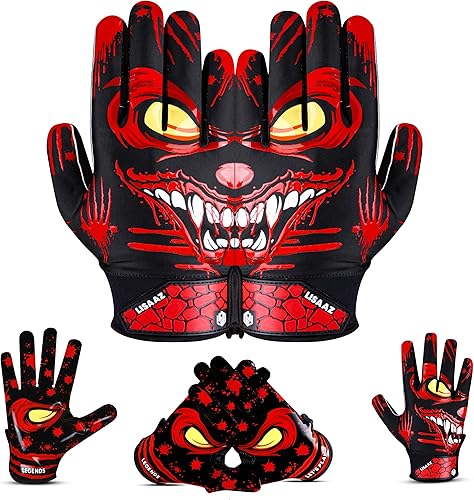 Miniatura 7 de LISAAZ Guantes de fútbol Alien Pro Ball Feel Sensation, guantes de fútbol para jóvenes, guantes de fútbol para hombres, guantes de fútbol para niños
