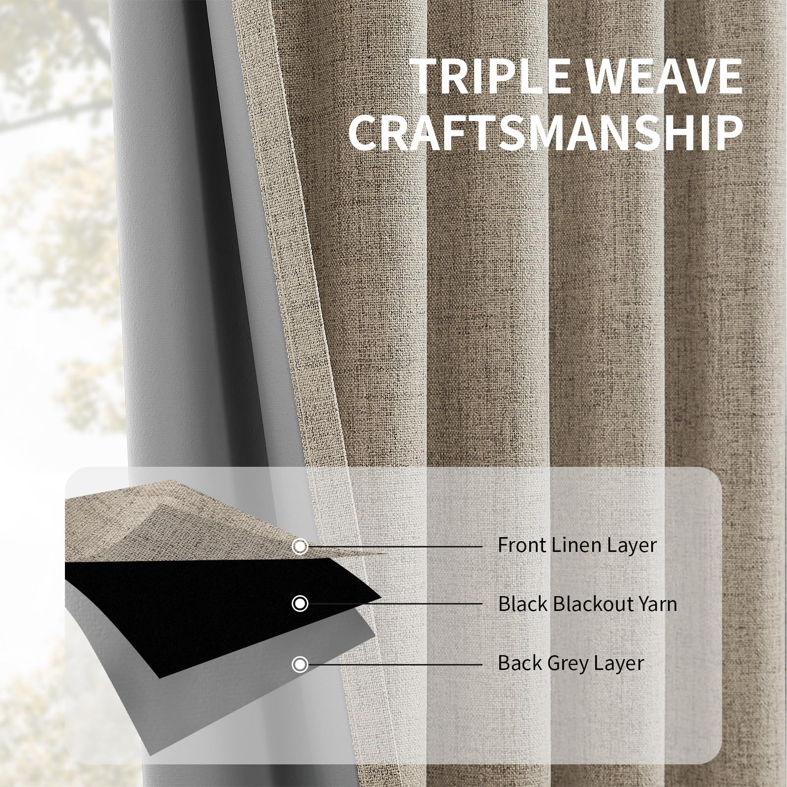 CUCRAF Full Blackout Window Curtains 90 inches Long - Image 3