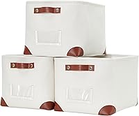 Vista 58 de DECOMOMO Cestas de almacenamiento para estantes, contenedores de almacenamiento de tela, organizadores de armario de lino y almacenamiento