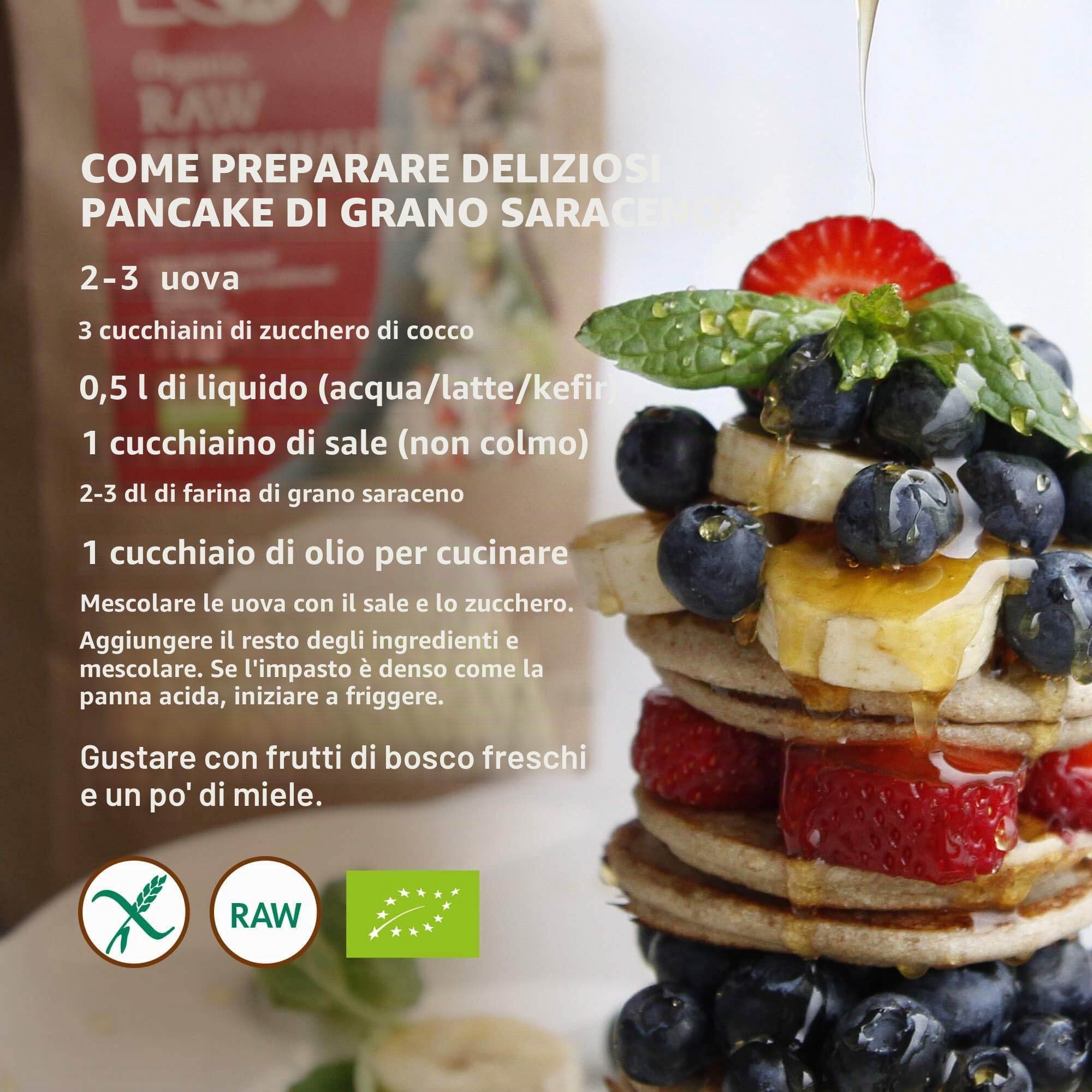 LOOV Farina di grano saraceno non trattato, 1 kg, farina senza glutine, non trattata termicamente, tutti i nutrienti preservati, sapore di nocciola, coltivazione biologica in clima nordico, non-OGM