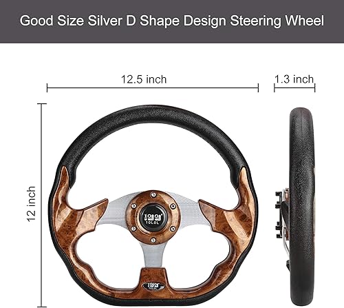 Vista 40 de 10L0L Volante de carrito de golf para Yamaha, EZGO TXT/RXV/Valor, Club Car DS/Precedent/Adward/Tempo Carritos de Golf plateado