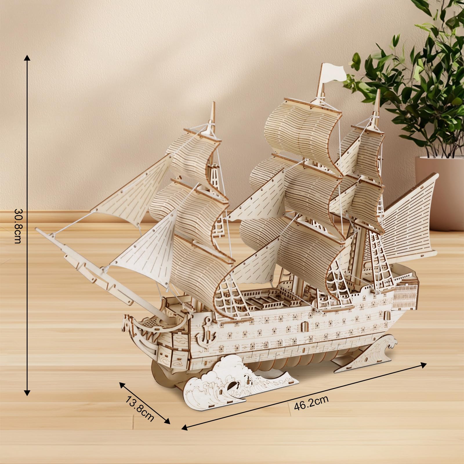 Comfoyar Puzzle 3D Velero, Maquetas Madera para Construir Adultos, DIY Construcciones Madera de Barcos para Montar, Decoracion Hogar y Cumpleaños Navidad DÍa del Padre Regalos para Hombre Mujeres