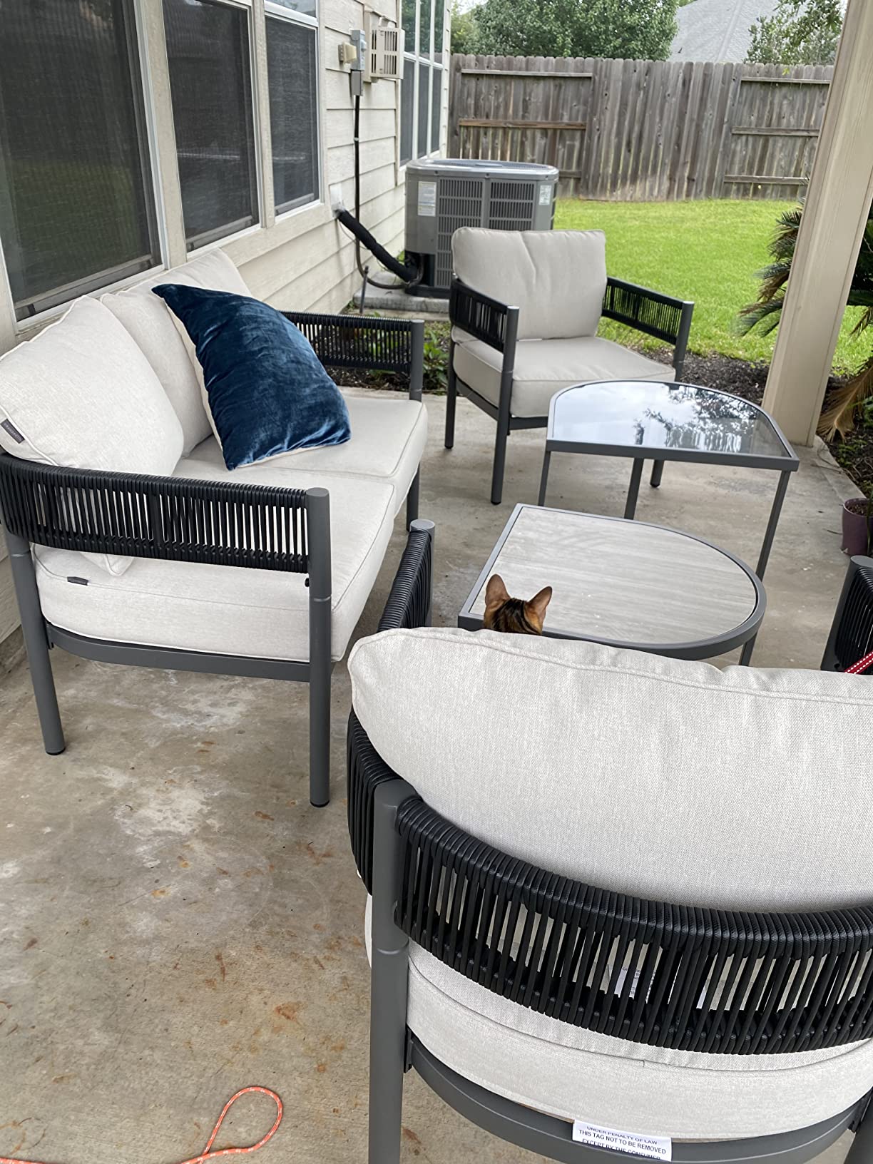 58/mo Finance Grand patio 5Piece Outdoor Conversation Set, Woven