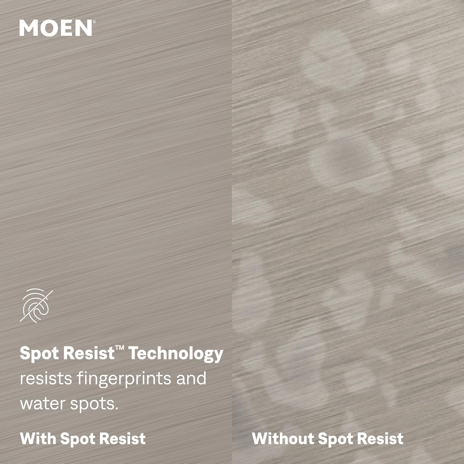 Moen Laris Spot Resist Brushed Nickel One-Handle Single Hole Modern Bathroom Sink Faucet with Optional Deckplate and Spring Loaded Drain Assembly, 84014SRN