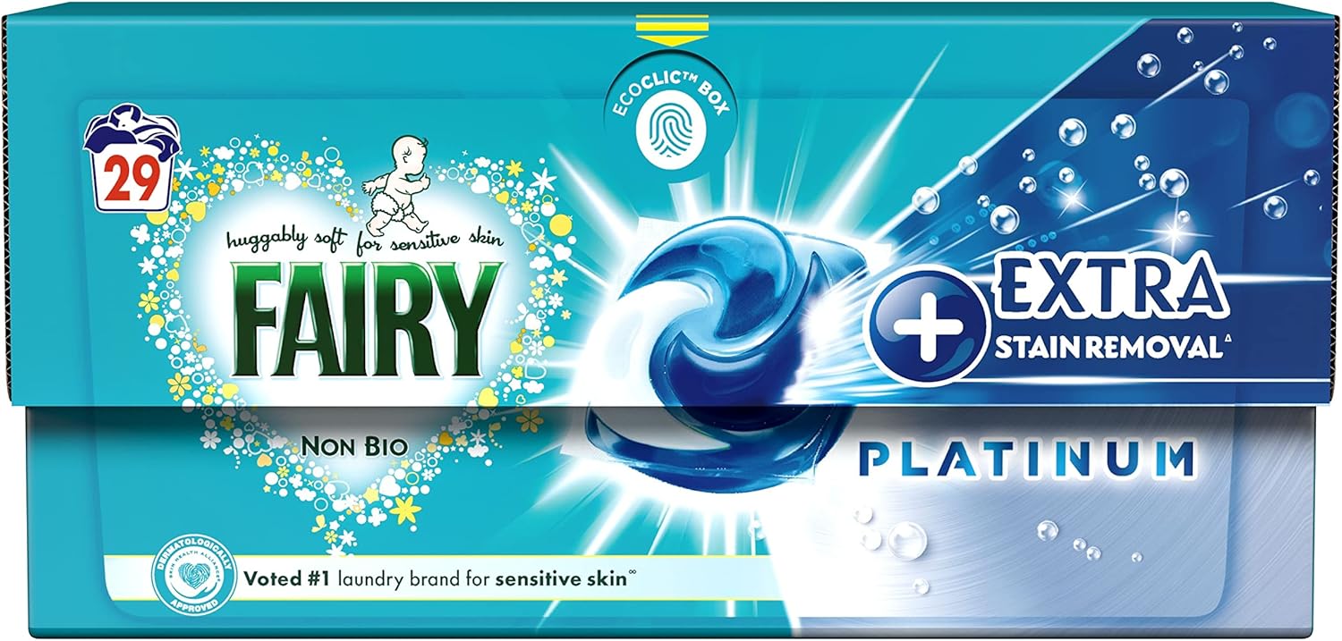 Fairy Non Bio PODS® Washing Liquid Laundry Capsules 29 Washes, Platinum