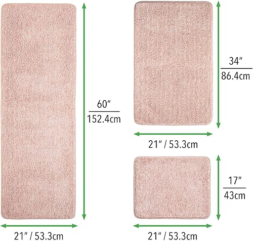 Miniatura 3 de mDesign Tapete rectangular de microfibra de poliéster antideslizante para spa, tapete de felpa jaspeado absorbente de agua para tocador de baño,
