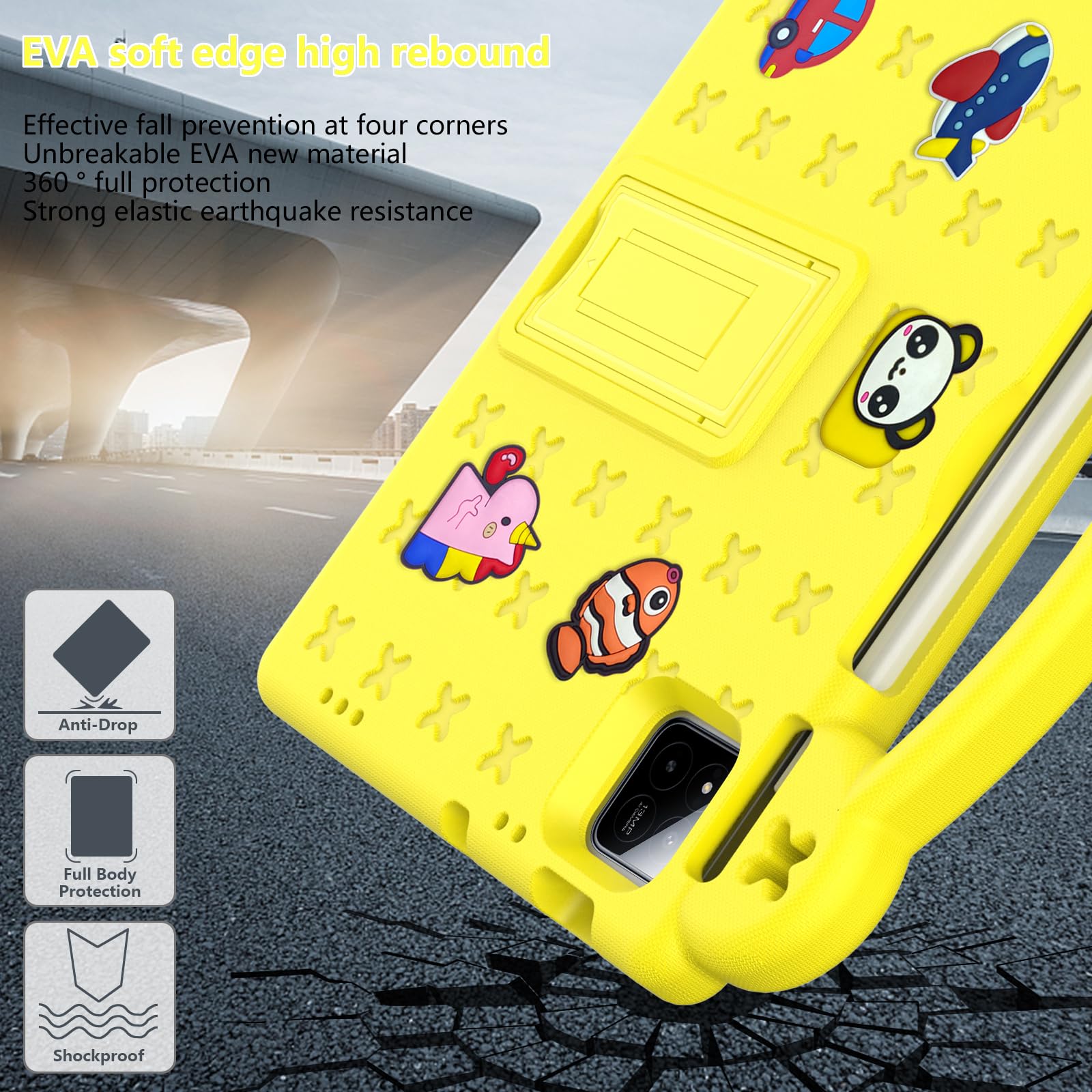 AKABEILA Custodia per tablet per Xiaomi Pad 8 2025/Pad 7/Pad 7 Pro 11.2 pollici 2024 Custodia carina per bambini antiurto protettiva con tracolla Maniglia Stand