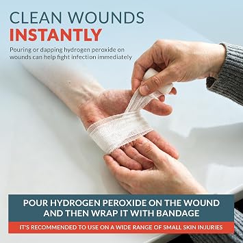 Epic Medical Supply Hydrogen Peroxide 32 oz. First Aid Antiseptic and Multipurpose Cleaner, 3% USP, Topical Wash for Minor Cuts, Scrapes, Insect Bites, and Skin Irritations. (1)