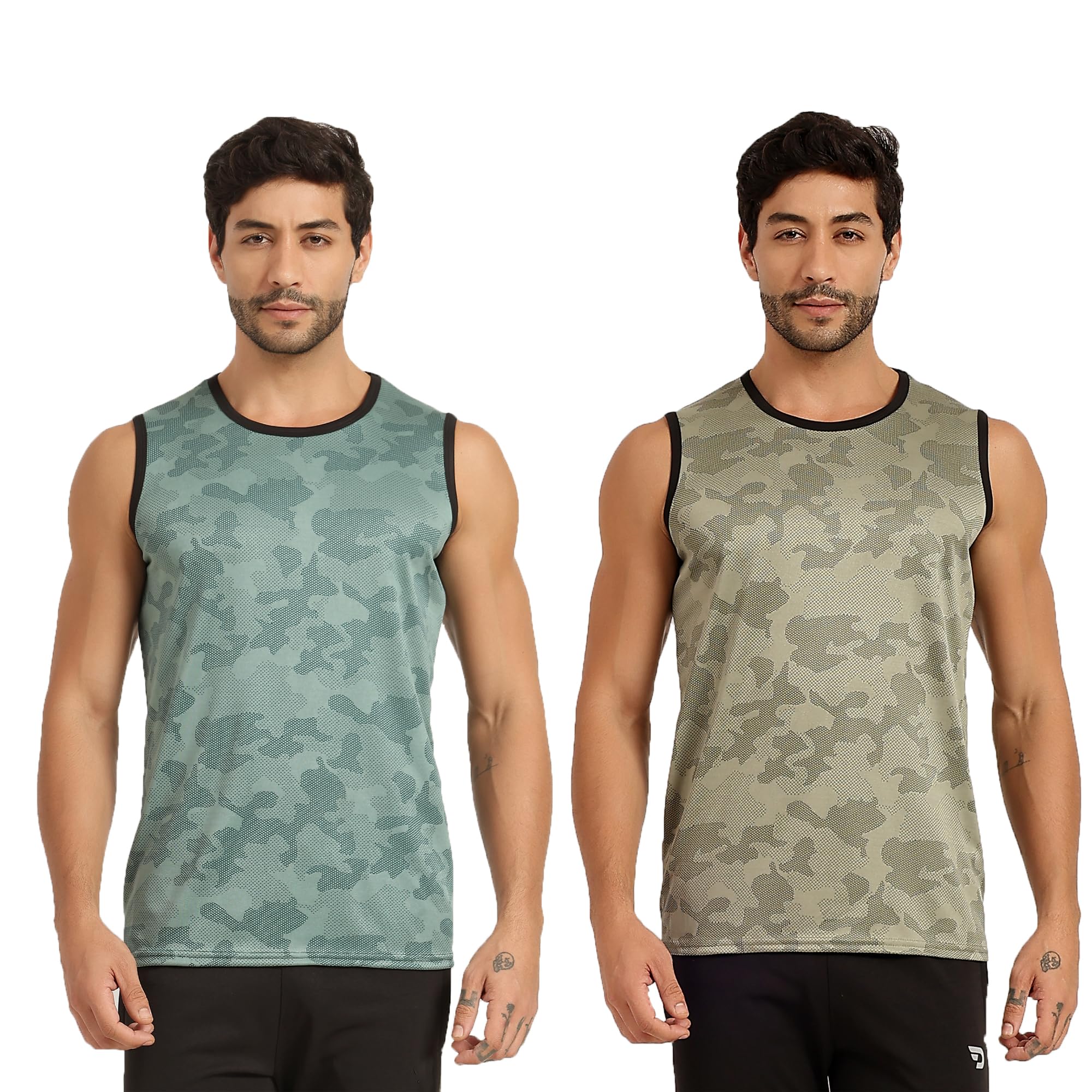 tqh Men’s Camouflage Sleeveless Gym Vest (Pack of 2)-picture-26
