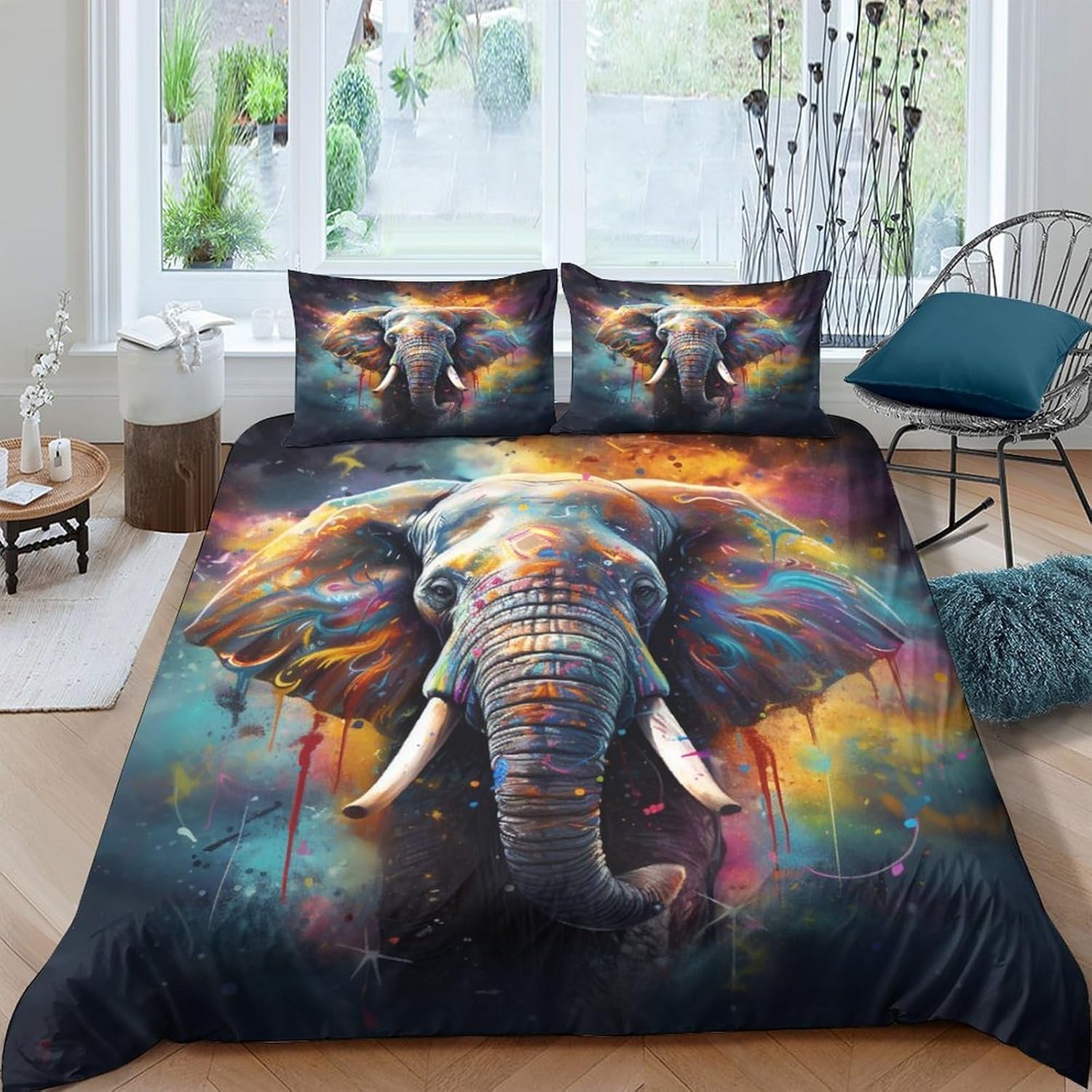 Housse de couette éléphant 3D pour transformer votre chambre en un havre exotique