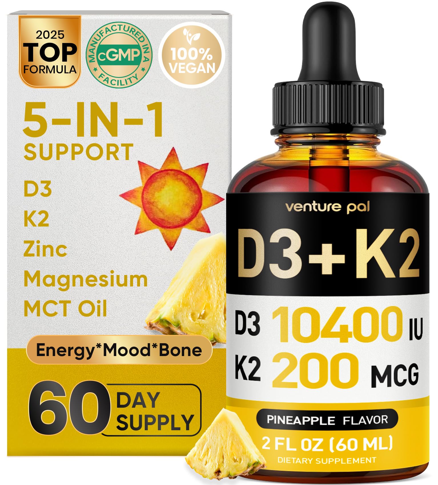5-in-1 Vitamin D3 K2 Drops, Vitamin D3 10400 IU & K2(MK-7) 200mcg — Amazon image 10