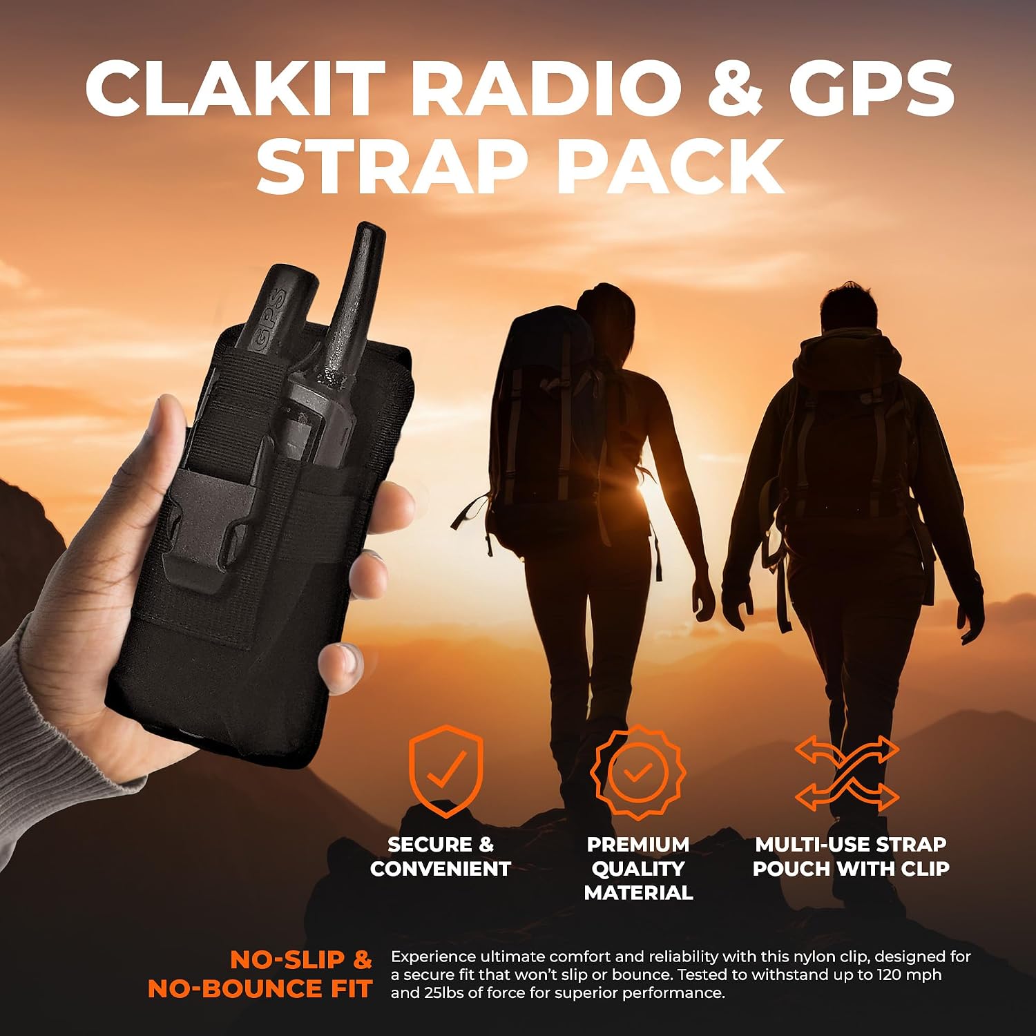 StrapPack Clip-On Pouch for Radio & GPS, Backpack Attachment for Hunters, First Responders, Public Safety, Hikers and Travelers image 2
