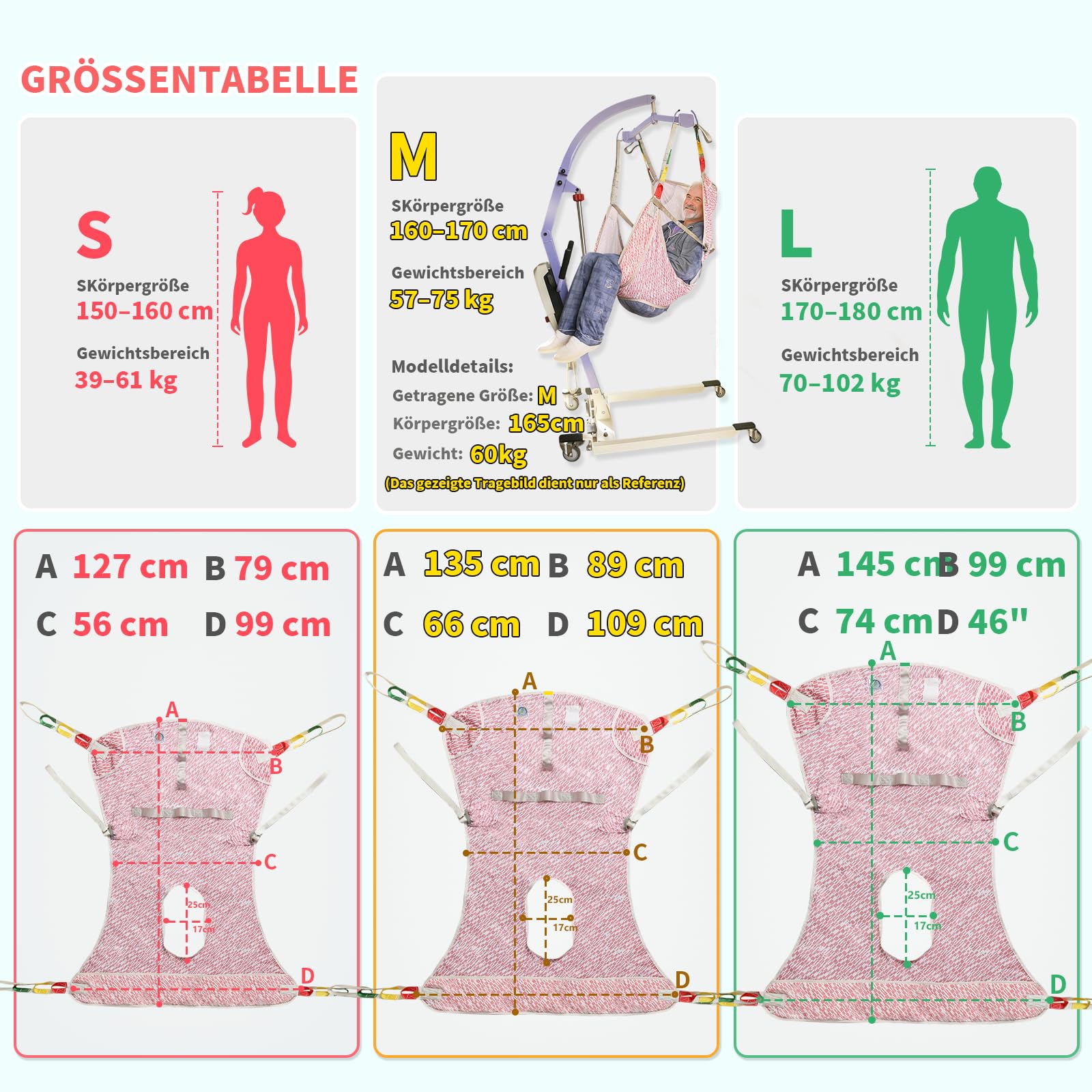 Cinghia di sollevamento per toilette, cinghie di sollevamento per pazienti, per il trasferimento di anziani, bariatrici, disabili, capacità di carico 226 kg (motivo geometrico rosso, medio)
