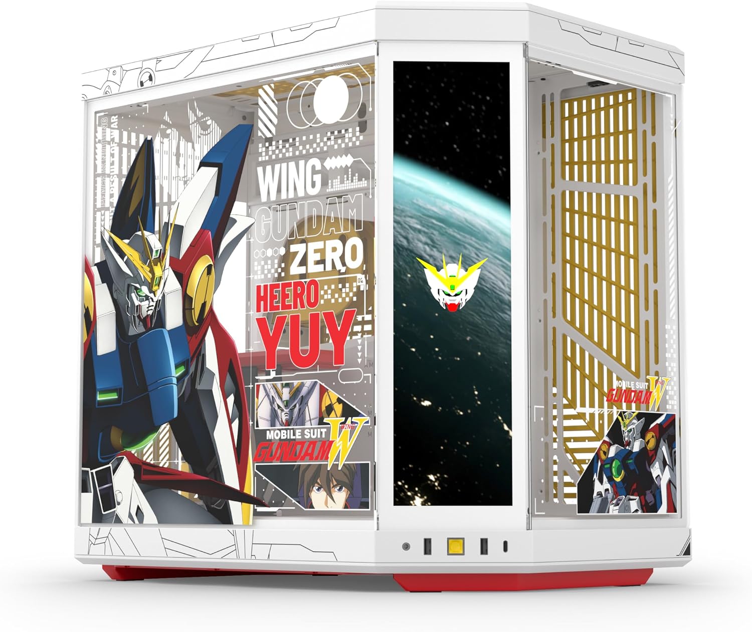 Hyte Y70 Touch Infinite Gundam Wing Official Licensed - Mid-Tower ATX Gaming PC Desktop Case - Panoramic Tempered Glass - Dual Chamber - High Airflow Chassis - PCIE 4.0 Riser Cable Included - White
