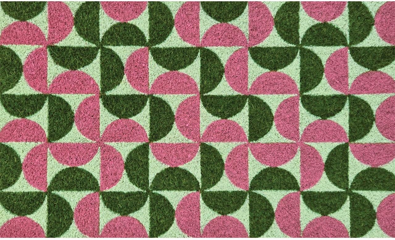 Briarwood Lane Pink and Blue Tropical Coir Doormat 18 x 30