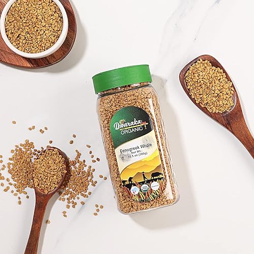 Miniatura 3 de Dwaraka Orgánico fenogreco entero 105 onzas saludable orgánico sin OMG todo natural