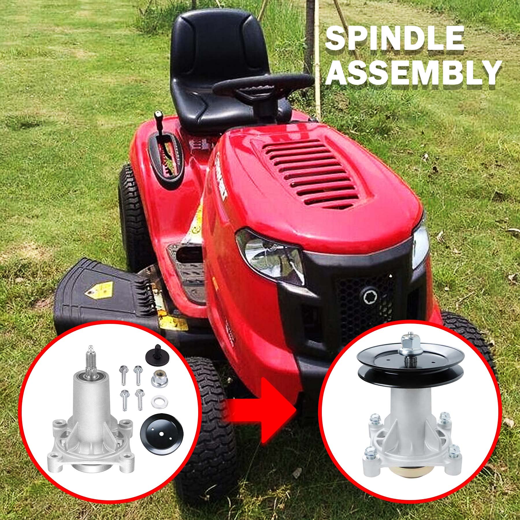 2x Spindelmontage Mit Riemenscheibe Für Rasenmäher - Ersatz Für Husqvarna, AYP & Mehr
