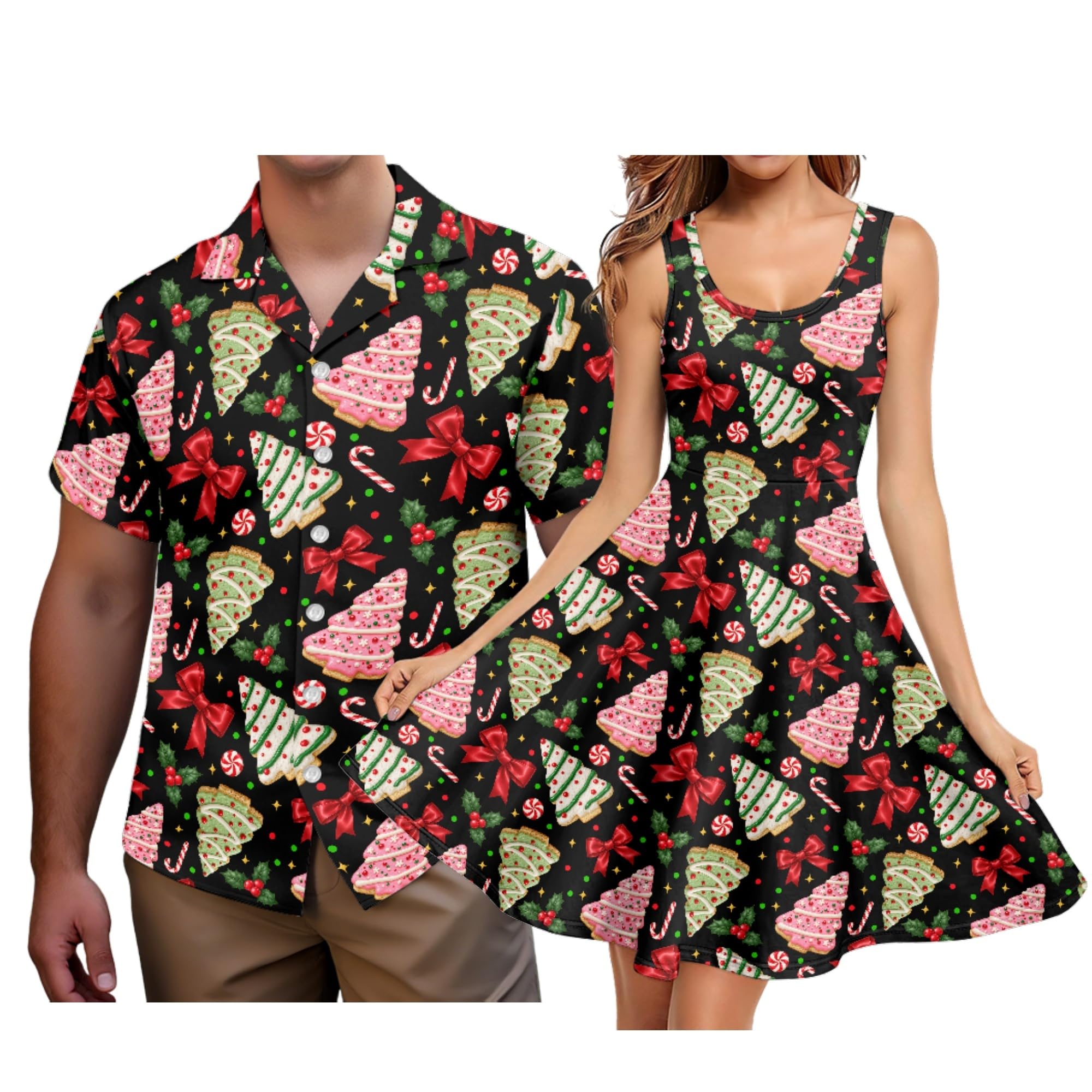 Hawaii Matching Couple Outfits Husband and Wife Clothing Fashionable Mens Casual Shirts Hawaii Dress with Soft Fabric