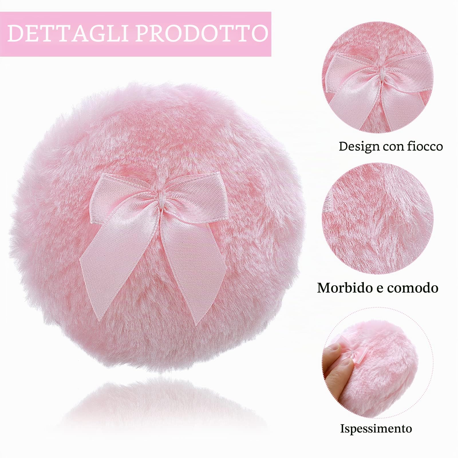Sibba Sbuffo In Polvere Grande Soffice 10 Cm Ultra Morbido Lavabile Riutilizzabile In Velluto Per Viso Corpo Cipria Soffio In Polvere Strumento Per Il Trucco Bagnato E Asciutto (Rosa E Giallo)