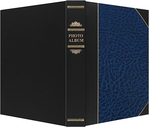 Miniatura 2 de Pioneer Photo Albums LBT-57/NB - Álbum de fotos de 50 bolsillos con cubierta de cuero sintético azul marino y negro para impresiones de 5 x 7