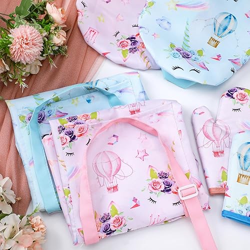 Miniatura 7 de Hercicy 8 Pcs Kids Apron and Chef Hat Set Cute Child Aprons with Pockets Adjustable Strap Hat Oven Mittens for Kitchen