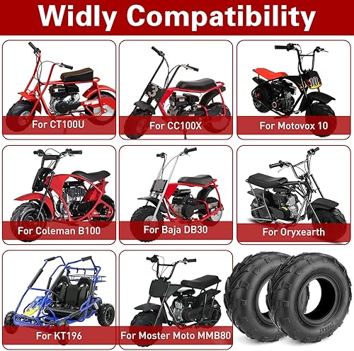 Miniatura 7 de 14570-6 Mini neumáticos para bicicleta, 145 70-6 sin cámara ATV Go Kart Street neumáticos de repuesto para Coleman CC100X B100 CT100U KT196 Baja